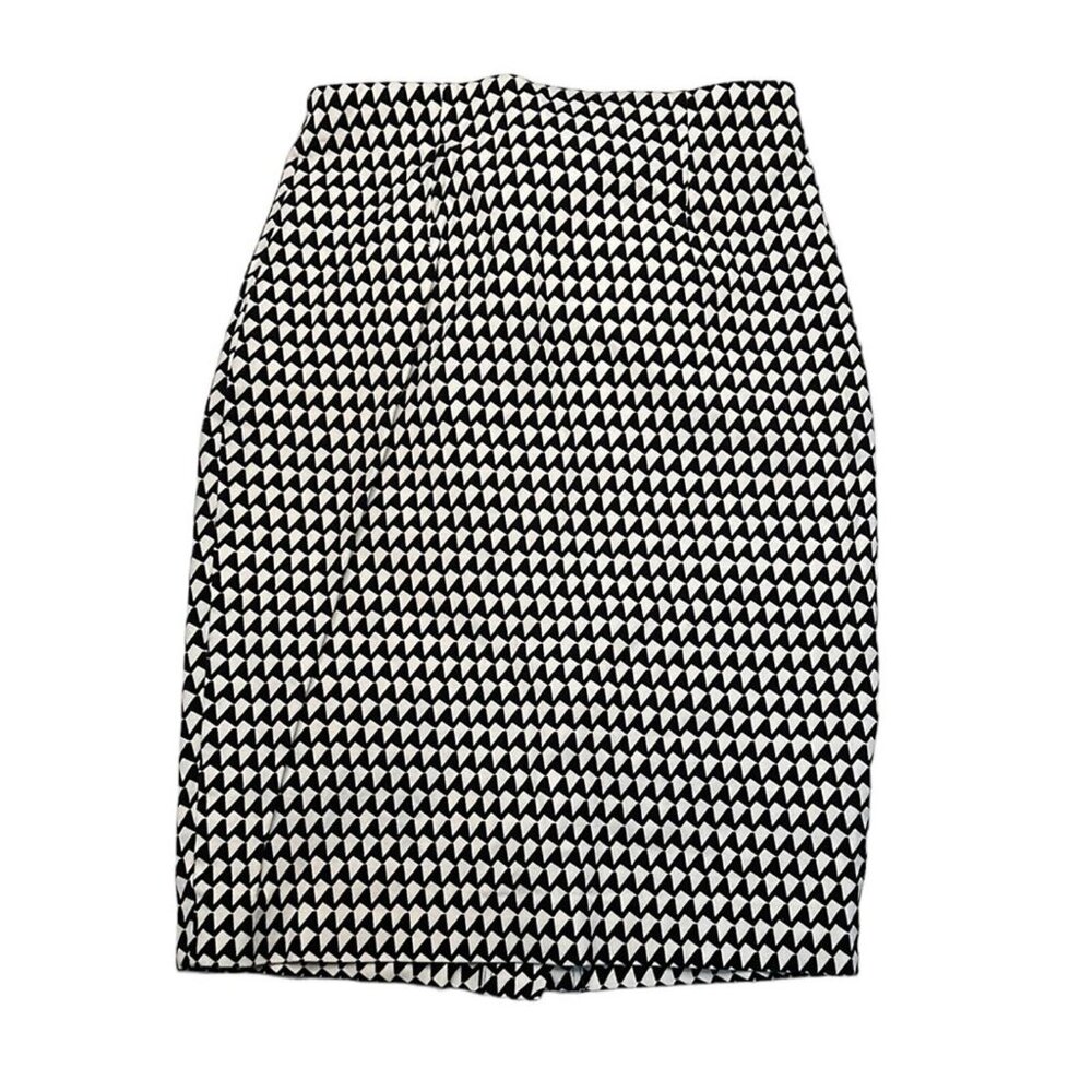Banana Republic pencil skirt Women’s black & white Midi Geometric size 8